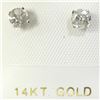 Image 2 : 14K White Gold Diamond(0.45ct) Brilliant Cut, I-2 To I-3 Clarity Earrings (~weight 0.5g), Made in Ca