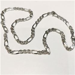 Silver Figaro Chain Necklace (~length 18"cm) (~weight 15.2g), Suggested Retail Value $120