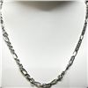 Image 2 : Silver Figaro Chain Necklace (~length 18"cm) (~weight 15.2g), Suggested Retail Value $120