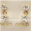 Image 2 : 14K Yellow Gold Cubic Zirconia Earrings, Made in Canada, Suggested Retail Value $140