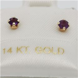 14K Yellow Gold Amethyst Screwback Earrings, Suggested Retail Value $120