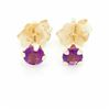 Image 2 : 14K Yellow Gold Amethyst Screwback Earrings, Suggested Retail Value $120