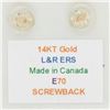 Image 1 : 14K Yellow Gold Screwback Earrings, Made in Canada, Suggested Retail Value $140