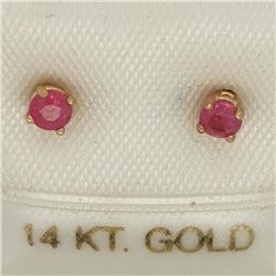 14K Yellow Gold Ruby Earrings, Made in Canada, Suggested Retail Value $80