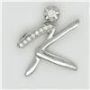 Image 2 : Silver Cubic Zirconia Letter "K" Pendant (~Size 6), Suggested Retail Value $40