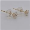 Image 3 : 14K Yellow Gold Cubic Zirconia Studs Earrings, Made in Canada, Suggested Retail Value $300 (Estimate