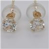 Image 4 : 14K Yellow Gold Cubic Zirconia Studs Earrings, Made in Canada, Suggested Retail Value $300 (Estimate