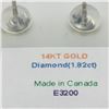 Image 5 : 14K White Gold Diamond(1.82ct) Brilliant Cut Diamonds, I3 Clarity Earrings (~weight 1.2g), Made in C