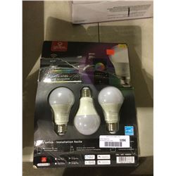 Globe Wi-Fi A19 Color Changing Tunable LED Bulbs in White 3-Pack