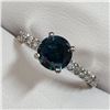 Image 1 : Platinum Treated Blue Diamond(I1,1Ct) 40 Side Diamond(0.4ct) Ring (~Size 4)(Ring is resizable for $4