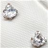 Image 1 : 10K White Gold Cubic Zirconia Earrings, Made in Canada, Suggested Retail Value $120