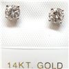 Image 4 : 14K White Gold Diamond(0.5ct) Clolor(I-K),Clarity(I-1 To I-3) Earrings (~weight 0.6g), Made in Canad