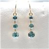 Image 3 : 10K Yellow Gold Blue Zircon(1.2ct) Hanging Earrings Earrings, Made in Canada, Suggested Retail Value