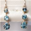 Image 5 : 10K Yellow Gold Blue Zircon(1.2ct) Hanging Earrings Earrings, Made in Canada, Suggested Retail Value