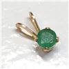 Image 2 : 14K Yellow Gold Emerald(0.23ct) Pendant, Suggested Retail Value $120