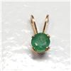Image 3 : 14K Yellow Gold Emerald(0.23ct) Pendant, Suggested Retail Value $120