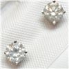 Image 1 : 14K White Gold Diamond(0.62ct) Clarity(Si-1 To Si-2),Color(G-H) Earrings (~weight 0.63g), Made in Ca