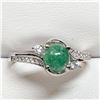 Image 1 : Silver Emerald(0.6ct) Cubic Zirconia Ring (~Size 9)(Ring is resizable for $40), Suggested Retail Val