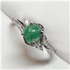 Image 2 : Silver Emerald(0.6ct) Cubic Zirconia Ring (~Size 9)(Ring is resizable for $40), Suggested Retail Val