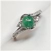Image 3 : Silver Emerald(0.6ct) Cubic Zirconia Ring (~Size 9)(Ring is resizable for $40), Suggested Retail Val