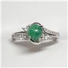 Image 4 : Silver Emerald(0.6ct) Cubic Zirconia Ring (~Size 9)(Ring is resizable for $40), Suggested Retail Val
