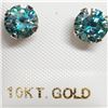 Image 1 : 10K Wg Moissanite(1.5ct) Greenish Blue Colour Earrings (~weight 0.69g), Made in Canada, Appraised Re