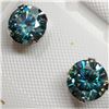 Image 4 : 10K Wg Moissanite(1.5ct) Greenish Blue Colour Earrings (~weight 0.69g), Made in Canada, Appraised Re