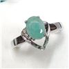 Image 1 : Silver Emerald(1.6ct) Cubic Zirconia Ring (~Size 7)(Ring is resizable for $40), Suggested Retail Val