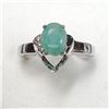Image 2 : Silver Emerald(1.6ct) Cubic Zirconia Ring (~Size 7)(Ring is resizable for $40), Suggested Retail Val