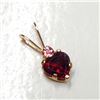 Image 1 : 10K Yellow Gold Garnet(0.5ct) Tourmaline Pendant, Made in Canada, Suggested Retail Value $120