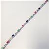 Image 2 : Silver Sapphire Emerald Ruby And Cz 5.5Ct Bracelet (~length 7.5"inches) (~weight 12.47g), Suggested 