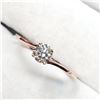 Image 1 : 14K Rose Gold Diamond(0.3ct) Brilliant Cut,I1 Clarity,Color(H-I) Ring (~Size 6.5)(Ring is resizable 