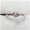Image 3 : 14K Rose Gold Diamond(0.3ct) Brilliant Cut,I1 Clarity,Color(H-I) Ring (~Size 6.5)(Ring is resizable 