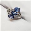 Image 3 : 10K White Gold Natural Blue Sapphire-Ceylon(1.65ct) Diamond(0.02ct) Color F-G,Clarity(I-1 To I-2) Ri