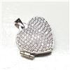 Image 3 : Silver Cubic Zirconia Heart Photo Pendant Pendant (~weight 5.07g), Suggested Retail Value $140