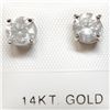 Image 1 : 18K White Gold Diamond(1.2ct) Clarity Si2-I1,Color (J-K) Earrings (~weight 1.1g), Made in Canada, Ap