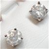 Image 4 : 18K White Gold Diamond(1.2ct) Clarity Si2-I1,Color (J-K) Earrings (~weight 1.1g), Made in Canada, Ap
