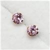 Image 1 : 10K Yellow Gold Cubic Zirconia Pink Earrings, Made in Canada, Suggested Retail Value $80