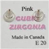 Image 2 : 10K Yellow Gold Cubic Zirconia Pink Earrings, Made in Canada, Suggested Retail Value $80