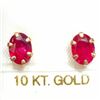Image 4 : 10K Yellow Gold Ruby(2.2ct) Earrings, Made in Canada, Suggested Retail Value $300 (Estimated Selling