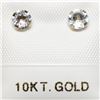 Image 4 : 10K Yellow Gold White Topaz(0.45ct) Earrings, Made in Canada, Suggested Retail Value $120