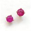 Image 3 : 14K Yellow Gold Ruby(0.25ct) Earrings, Made in Canada, Suggested Retail Value $100