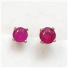 Image 4 : 14K Yellow Gold Ruby(0.25ct) Earrings, Made in Canada, Suggested Retail Value $100