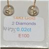 Image 2 : 14K Yellow Gold Diamond(0.02ct) Earrings, Suggested Retail Value $200 (Estimated Selling Price from 