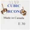 Image 2 : 10K Yellow Gold Cubic Zirconia Earrings, Made in Canada, Suggested Retail Value $100