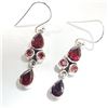 Image 1 : Silver Garnet Earrings, Suggested Retail Value $160