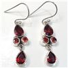 Image 2 : Silver Garnet Earrings, Suggested Retail Value $160