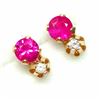 Image 1 : 14K Yellow Gold Ruby Diamond Earrings, Suggested Retail Value $200 (Estimated Selling Price from $30