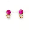 Image 3 : 14K Yellow Gold Ruby Diamond Earrings, Suggested Retail Value $200 (Estimated Selling Price from $30