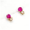 Image 4 : 14K Yellow Gold Ruby Diamond Earrings, Suggested Retail Value $200 (Estimated Selling Price from $30